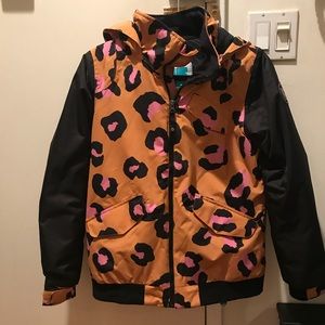 Kids Large Burton Leopard Ski Coat